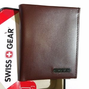 Swiss ÷ gear, brown, leather wallet